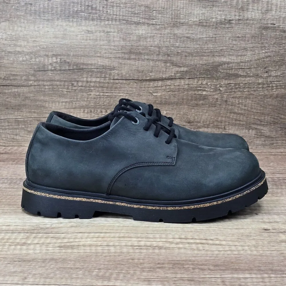 Birkenstock Highwood Lace Low Mens Size 11 Black Oiled Nubuck Leather Shoes